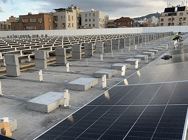 Système de montage de ballast pour toit plat 1,5 MW, Chine